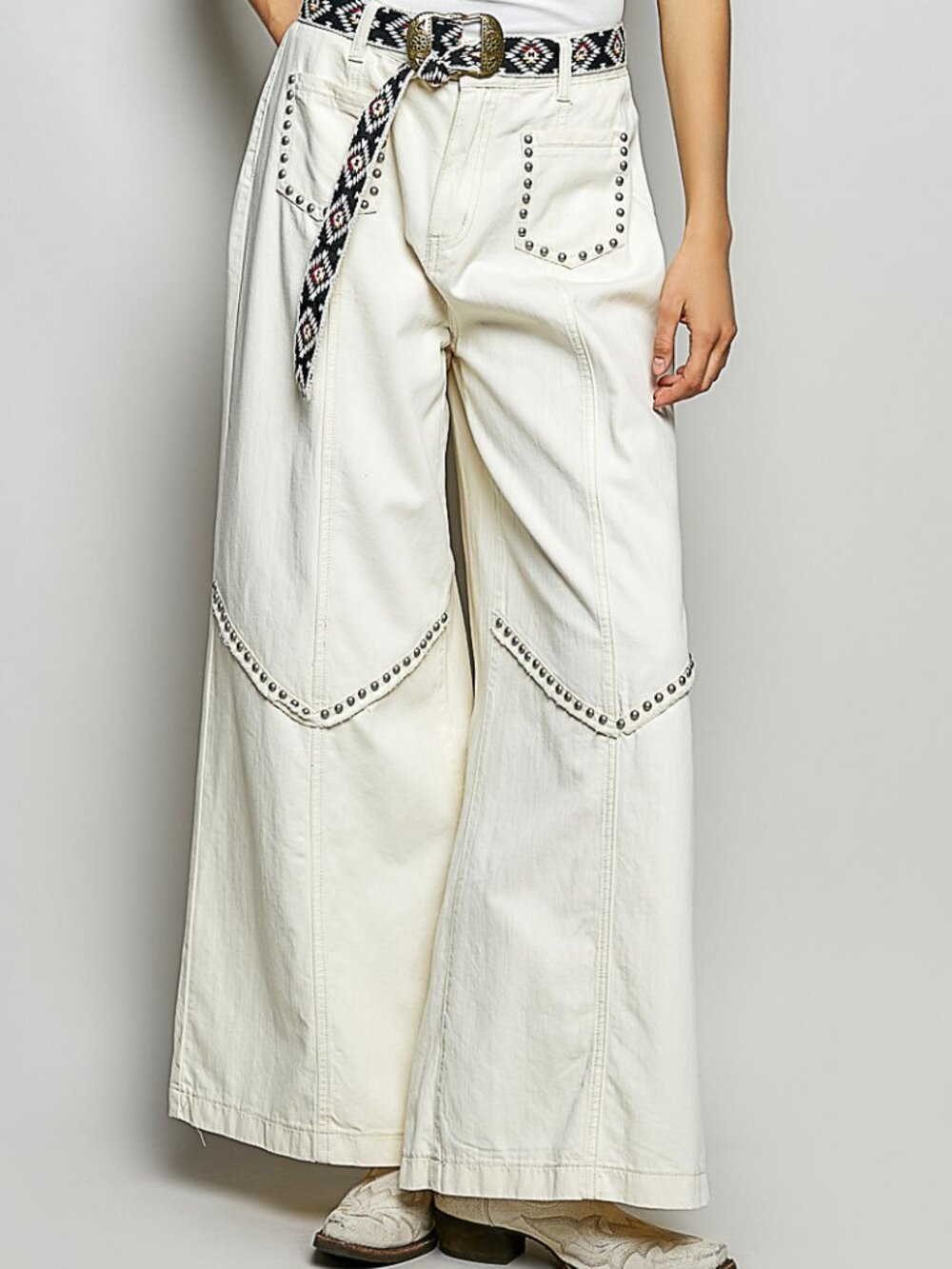 POL BOHO/WESTERN CREAM DENIM